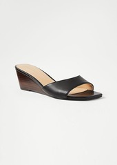 Ann Taylor Leather Low Wedge Sandals