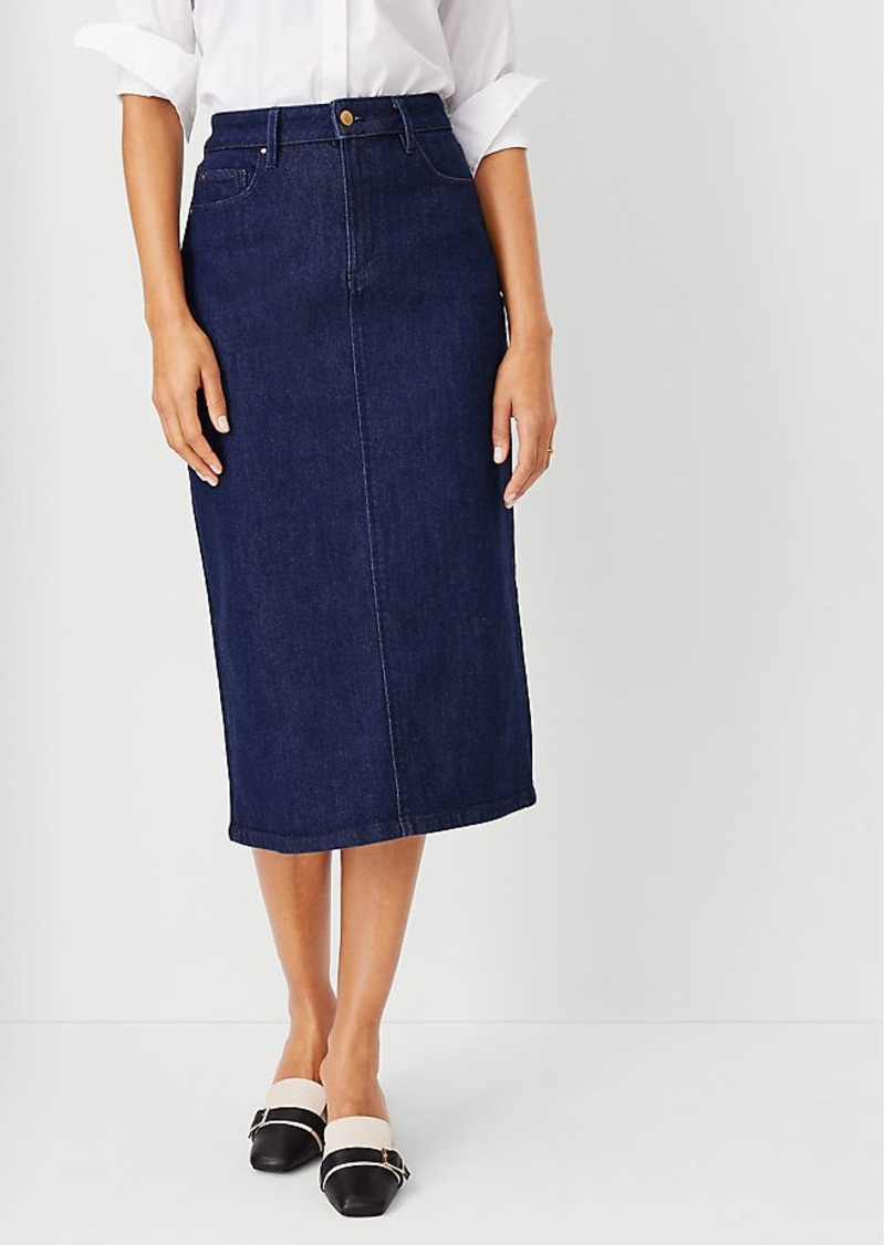 Ann Taylor Long Denim Pencil Skirt