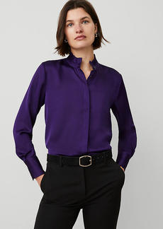 Ann Taylor Ruffle Neck Blouse