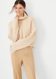 Ann Taylor Marled Ribbed Turtleneck Sweater