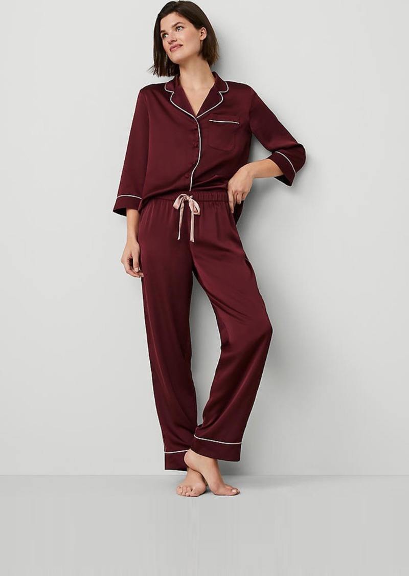 Ann Taylor Mauve Rose Top & Pant Pajama Set