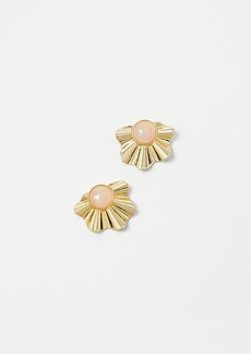 Ann Taylor Metal Half Flower Stud Earrings