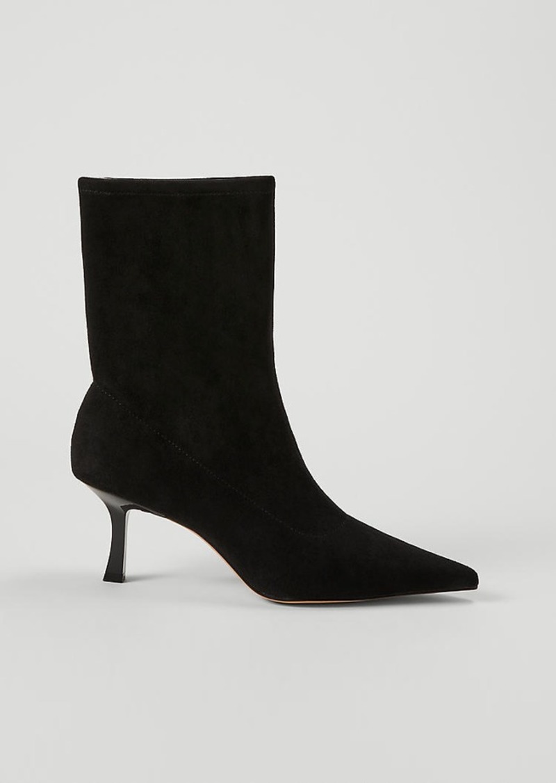 Ann Taylor Microstretch Suede Pointy Toe Bootie