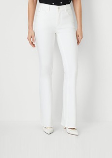Ann Taylor Mid Rise Boot Jeans in White - Curvy Fit