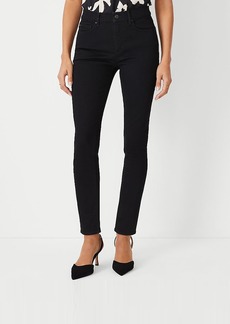 Ann Taylor Mid Rise Skinny Jeans in Classic Black Wash - Curvy Fit