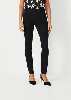 Ann Taylor Mid Rise Skinny Jeans in Classic Black Wash