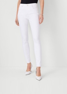 Ann Taylor Mid Rise Skinny Jeans in White - Curvy Fit