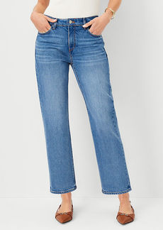 Ann Taylor Mid Rise Straight Jeans in Classic Indigo Wash
