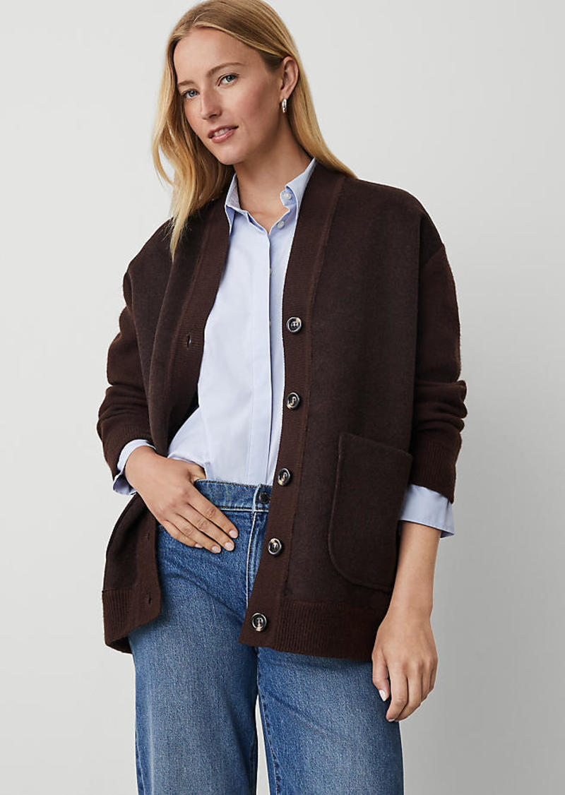 Ann Taylor Mixed Media Boyfriend Cardigan