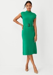 Ann Taylor Mock Neck Belted Sweater Dress