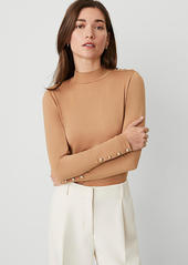 Ann Taylor Mock Neck Button Top