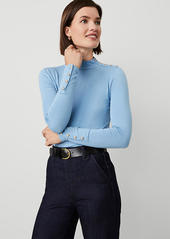 Ann Taylor Mock Neck Button Top