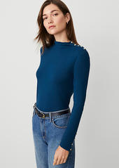 Ann Taylor Mock Neck Button Top