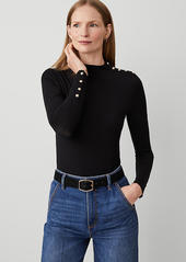 Ann Taylor Mock Neck Button Top