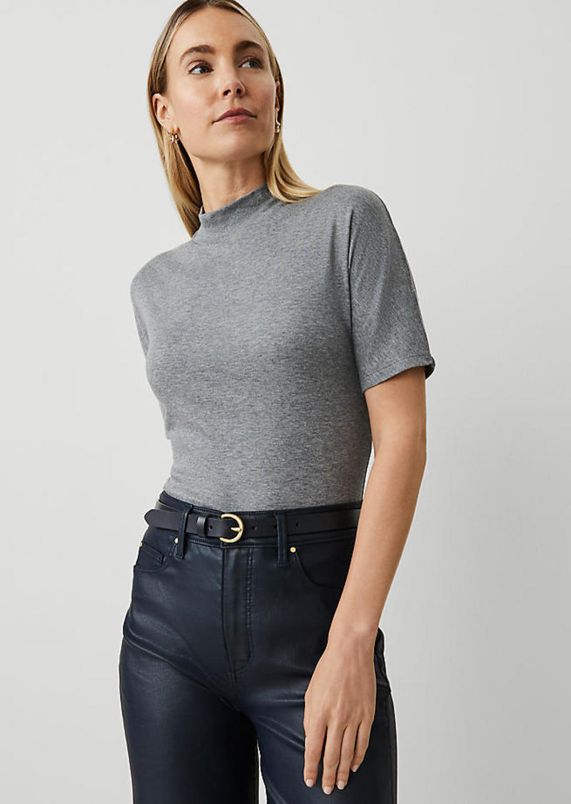 Ann Taylor Mock Neck Elbow Sleeve Top