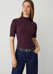 Ann Taylor Mock Neck Elbow Sleeve Top