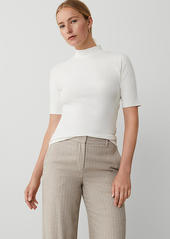 Ann Taylor Mock Neck Elbow Sleeve Top