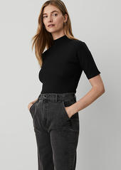 Ann Taylor Mock Neck Elbow Sleeve Top