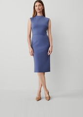 Ann Taylor Ponte Mock Neck Sheath Midi Dress