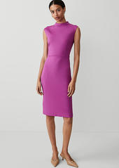 Ann Taylor Ponte Mock Neck Sheath Midi Dress