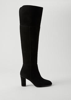 Ann Taylor Over The Knee Suede Block Heel Boot