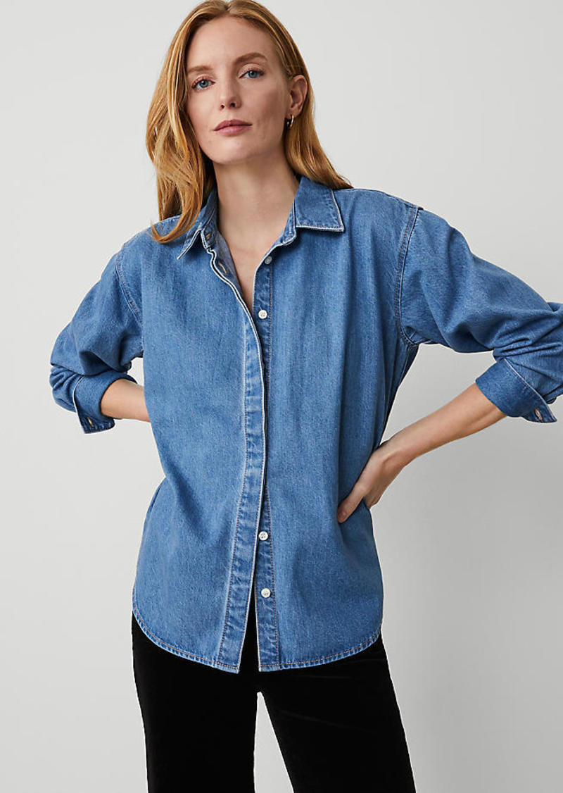 Ann Taylor Weekend Denim Oversized Shirt