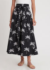 Ann Taylor Palm Tree Paperbag Maxi Skirt