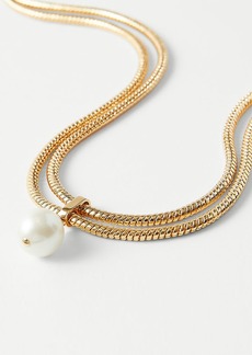 Ann Taylor Pearlized Ball Double Strand Necklace