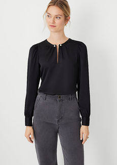 Ann Taylor Pearlized Bar Popover Top