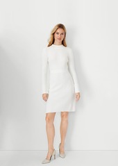Ann Taylor Pearlized Button Cuff Ribbed Sweater Dress