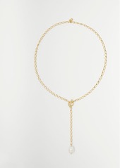 Ann Taylor Pearlized Chain Lariat Necklace