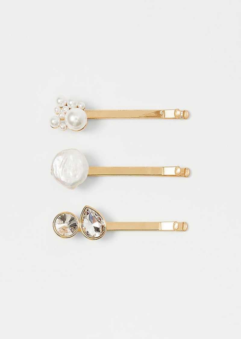 Ann Taylor Pearlized Crystal Bobby Pin Set