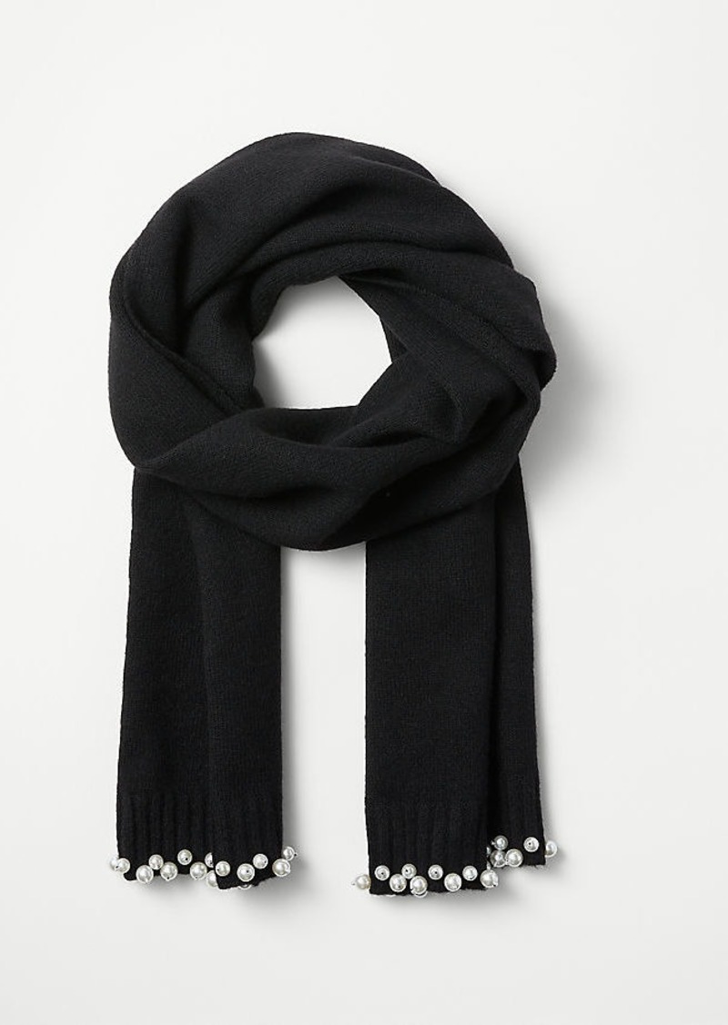 Ann Taylor Pearlized Embellished Scarf