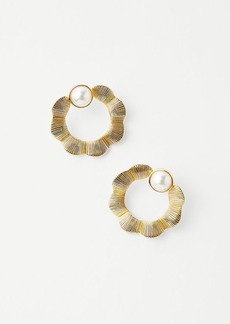 Ann Taylor Pearlized Textured Metal Ring Statement Earrings