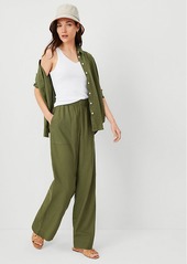 Ann Taylor Petite AT Weekend Easy Straight Leg Pants in Linen Blend
