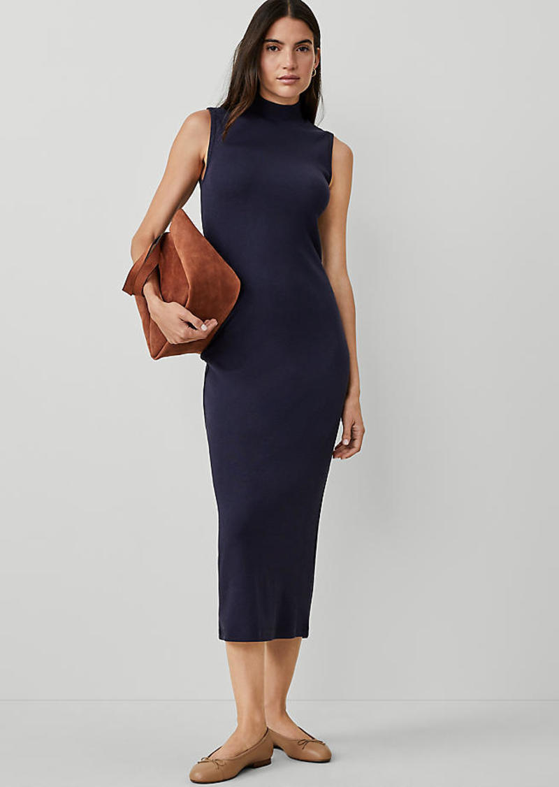 Ann Taylor Petite Weekend Turtleneck Sleeveless Maxi Dress