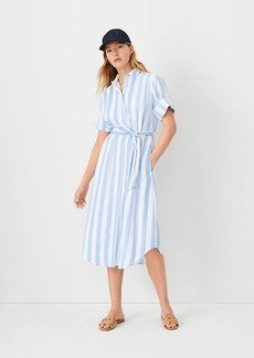 Ann Taylor Petite AT Weekend Linen Blend Midi Pocket Dress