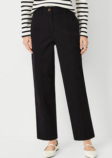 Ann Taylor Petite AT Weekend Seamed High Rise Straight Ankle Pants in Chino