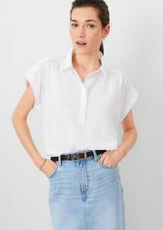 Ann Taylor Petite AT Weekend Shirred Shirt