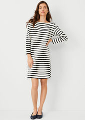 Ann Taylor Petite AT Weekend Striped Bracelet Sleeve Shift Dress