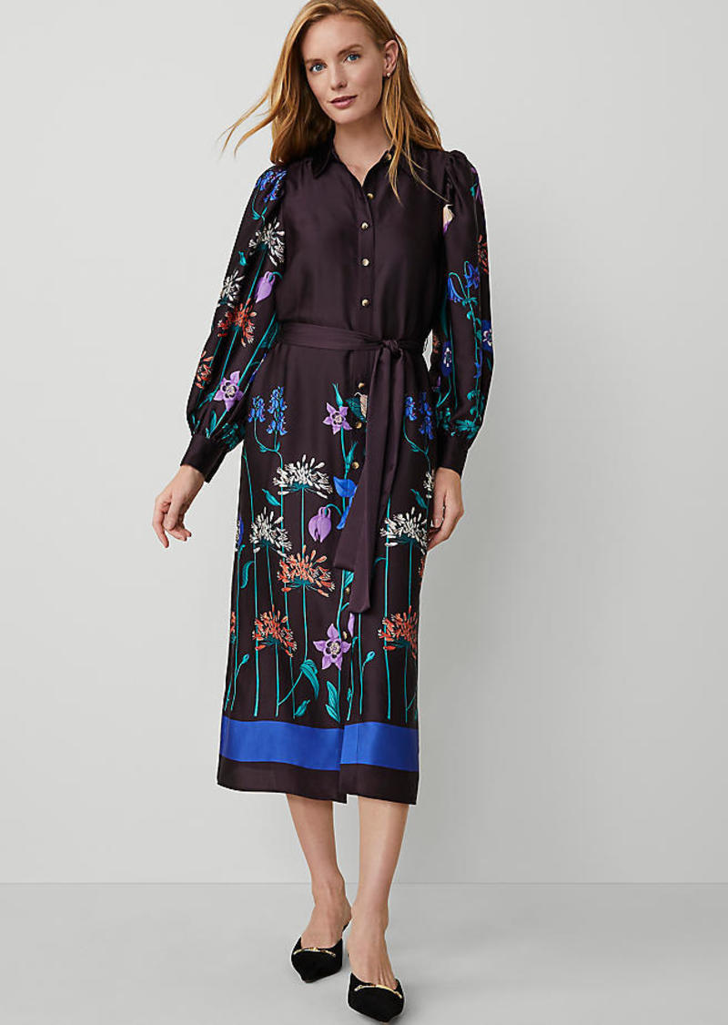 Ann Taylor Petite Botanical Belted Shirtdress