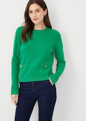 Ann Taylor Petite Button Trim Sweater