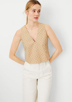 Ann Taylor Petite Checked V-Neck Tank Top