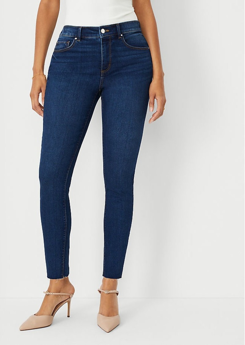 Ann Taylor Petite Mid Rise Skinny Jeans in Dark Stone Wash - Curvy Fit