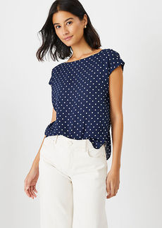 Ann Taylor Petite Dotted Boatneck Tee