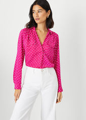 Ann Taylor Petite Dotted Camp Shirt