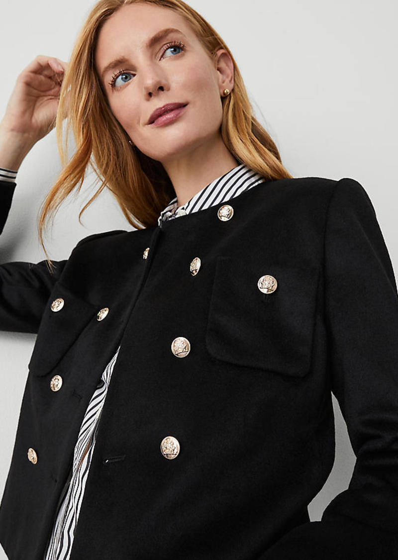 Ann Taylor Petite Double Breasted Patch Pocket Jacket