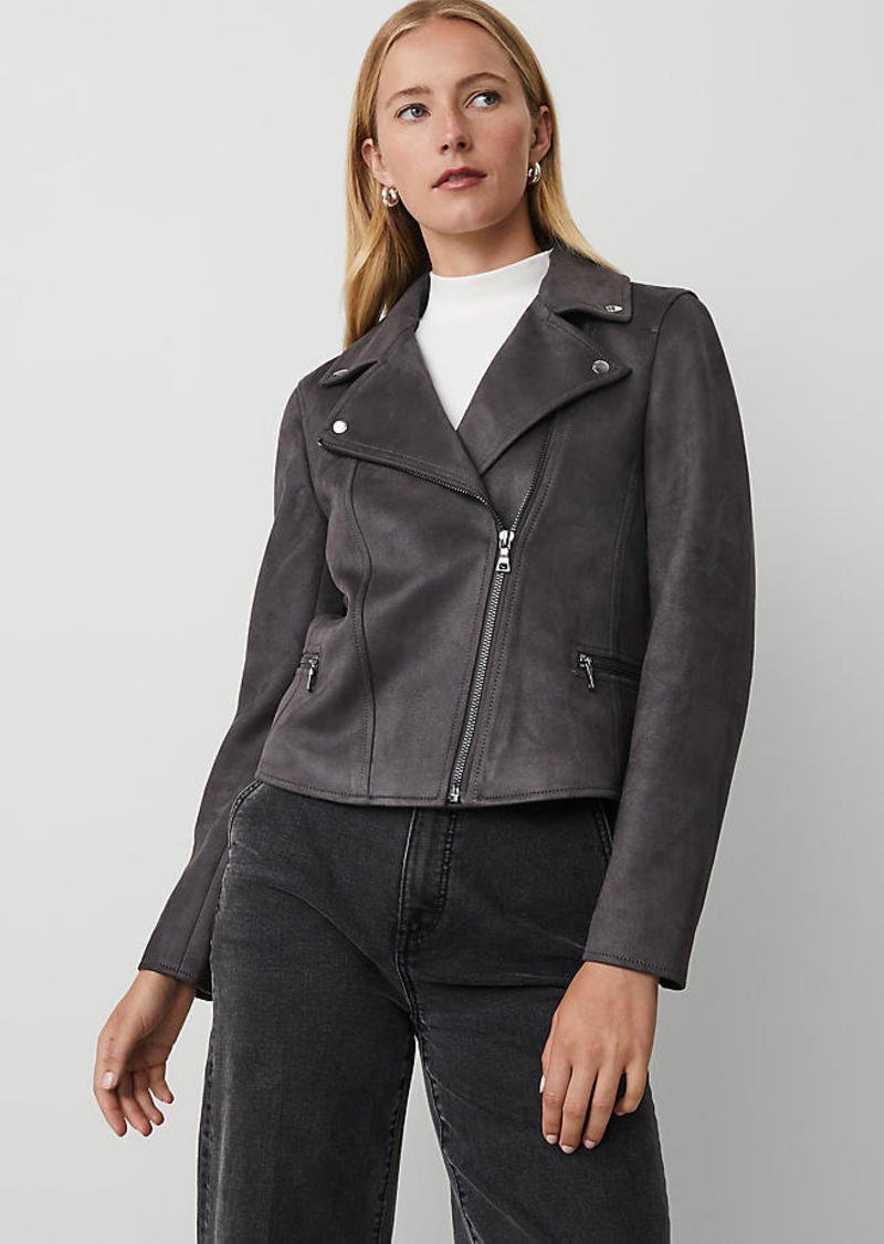 Ann Taylor Petite Faux Suede Moto Jacket