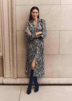 Ann Taylor Petite Floral Belted Shirtdress