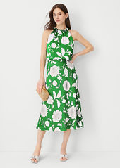 Ann Taylor Petite Floral Bias Midi Slip Skirt